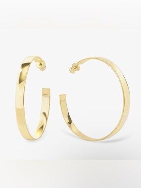 Melinda Maria Shiny Gold Wide Hoop Earrings